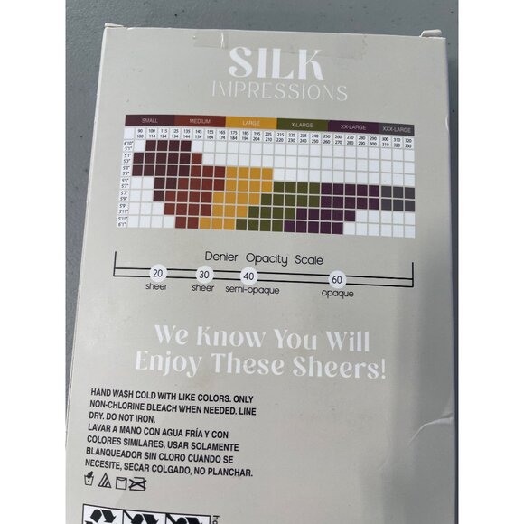 Silk Impressions Pantyhose Size Medium Ultra Fine Sheer 15 Denier 2 Pair NEW - Picture 6 of 7